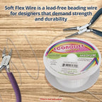 Soft Flex Econoflex Hobby Beading Wire - Flexible Stainless Steel Wire for Crafting - 7 Strand 0.19 30 Ft - style: Snow White