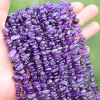400pcs Natural Chip Stone Beads for Jewelry Making Amethyst 5-8mm Irregular Gemstones Healing Crystal Loose Rocks Bead Hole Drilled for Ring Earrings Necklace Bracelet Making DIY Art Crafts - color: Amethyst (2 Strands-62")