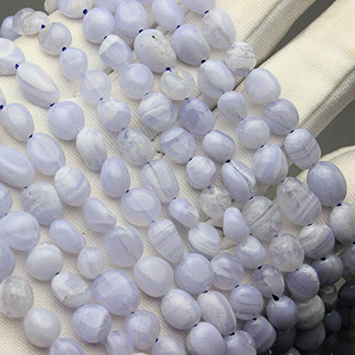 MJDCB Natural Irregular Shape Stone Beads 6-8mm Blue Lace Agate Gemstone Energy Cured for Jewelry Making Necklaces - color: Blue Lace Agate