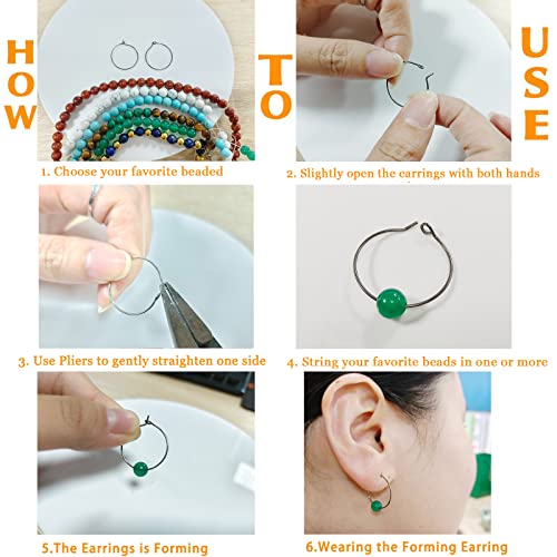 6pcs 20G Pure Titanium Earring Hoops DIY Beaded Earrings Findings Components for Jewelry Making 20mm, Hypoallergenic Beading Hoop Earring Making Kit - color: 6pcs 20mm Earrings hoop, size: 6PCS