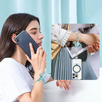 Marble Beaded Phone Wrist Strap,Detachable Phone Bracelet Strap with Tether Tab,Hands-Free Wristlet Strap (Blue & White) - color: Blue & White