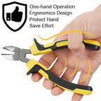 DOWELL Diagonal Cutting Pliers 6 Inch Diagonal Cutters Wire Cutters Durable Nickel Chromium Steel Construction for Electricians and Homes - size: 6" Diagonal Cutting Pliers