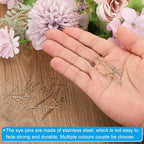 PATIKIL 200Pcs 304 Stainless Steel Jewelry Eye Pins 20mm 22 Gauge Gold Open Eye Pins for Jewelry Making DIY Craft Necklaces Bracelets Earrings - color: Gold, size: 20mm