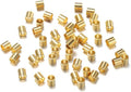 500 Pcs Gold Crimp Beads, 2mm Stainless Steel Tube Spacer Beads & Jewelry Crimps for Bracelets Necklaces, Hypoallergenic Tiny Loose Beads for DIY Jewelry Making Supplies (Gold)