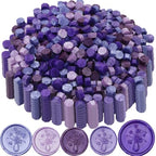 250Pcs Purple Mix Sealing Wax Beads for WaxSeal Stamp, WaxSeal Beads Set with 5 Colors Perfect for Gift Sealing, Letter Wax Sealing (250, Purple Mix) - color: Purple Mix