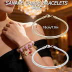 Exway 10 Pcs Snake Charm Bracelet Chain 7.0 Inch Gold and Silver Charm Bracelet Kit Snake Chain Bracelets Chain for Christmas DIY Women Jewelry Making Gifts - color: gold+silver, size: 7.0in