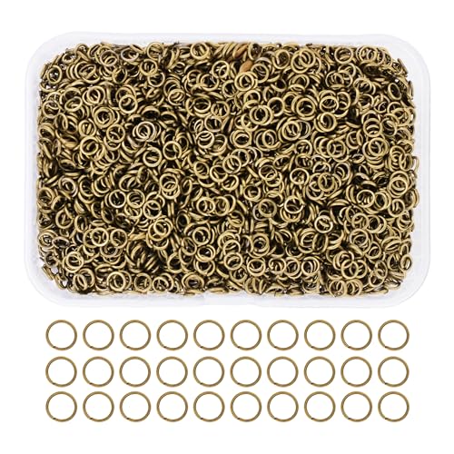 Small Metal Jump Rings for Jewelry Making by Mandala Crafts - color: Antique Brass, size: 4mm 5mm 6mm 7mm 8mm 10mm
