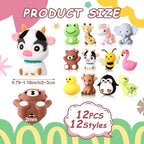 Watersay 12 Pcs 3D Silicone Focal Beads Pens Beads Bulk for Beadable Keychain DIY Crafts Necklace Bracelet Phone Chain Charms Jewelry Making (Animals A) - style: Animals A