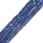 BEADIA Natural Lapis Lazuli Beads 4x2mm 120pcs Faceted Rondelle Loose Semi Gemstone Beads for Jewelry Making Design - color: Lapis Lazuli