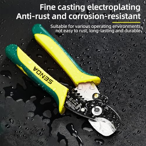 SENDA 7 Inch Wire Strippers Cutter Pliers Multi-Function Hand Tool Cable Cutting Wire Cutters 8-14 AWG Wire Cutters Precision Wire Stripper with Lock Spring Loaded Communications Cable Cutting - style: Cable strippers