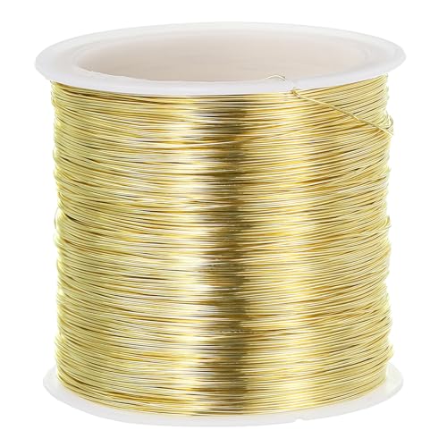 PATIKIL 26 Gauge Jewelry Wire, 328 Feet/100M Pure Copper Jewelry Beading Wire Soft Metal Plant Stem Ties for Craft, Gold Tone (0.016") - color: Gold Tone, size: 26 Gauge