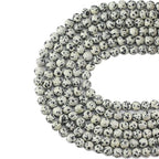 Natural Dalmatine Beads 6mm Round Stone Beads for DIY Bracelets Necklace Earrings Making 60pcs - color: Dalmatine, size: 6mm