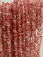 Gemstone Chips Natural Cherry Quartz 3-5mm Healing Crystals Waist Bracelets Necklace Kit Irregular Stone DIY Crafts Design Jewelry Making Approxi 32 inch - color: Cherry Quartz Chips