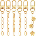 Hzopcw 6pcs Gold Keychain Making Kit, Key Ring Swivel Snap Hook Chains, Extender Keychain Bag Charm Kits for DIY Crafts Jewelry Making Handbag Purses - color: Gold-6pcs