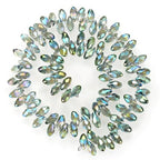 200pcs Czech 12mm Faceted Teardrop Briolette Crystal Glass Loose Beads Pendant Drop Spacer Bulk Peridot Shimmer for DIY Jewelry Making CCT2-36 - color: Peridot shimmer, size: 12x6mm - 200pcs