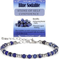 LPBeads Beaded Bracelets for Women Energy Gemstone Charm Jewelry Adjustable Bracelet Gifts for Mom, Daughter, Wife, Friends, Bestie - color: Blue Sodalite
