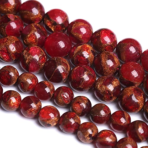 12MM 31PCS Red Cloisonne Craft Loose Round Beads for Jewelry Making DIY Bracelet - color: Red Cloisonne, size: 12mm
