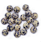 AD Beads Natural Gemstone 10mm Round Loose Beads Big Hole 2mm Sized 30pcs (Dalmation Jasper) - color: Dalmation Jasper