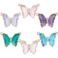 SUNNYCLUE 6Pcs Butterfly Charms Crystal Glass Beads Pendants Crystal Gemstone for Jewelry Making DIY Crafts Accessories - color: 1 Box 6pcs Butterfly Connector Charms 23.5x16.5mm