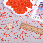 8/0 Glass Seed Beads Bulk, Orange 3mm Tiny Round Craft Seed Bead, Small Mini Pony Beads for Jewelry Making Bracelet Necklace Wrist Beading Weaving Supplies, 2500pcs - color: Orange