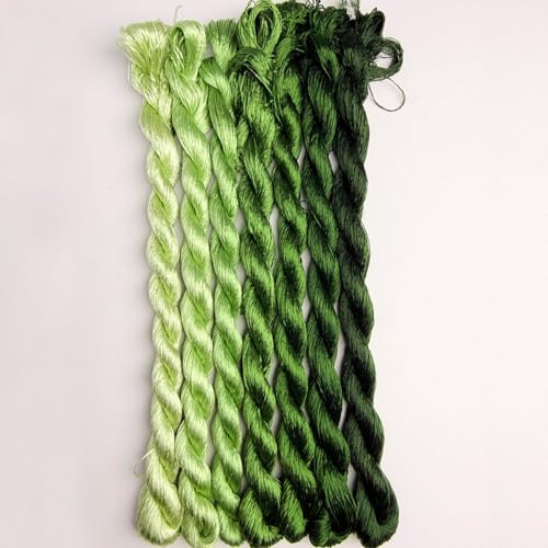100% Nature Mulberry Handmade Embroidery Silk Thread Woven Jewelry Accessory Artificial Flowers Cross Stitch Floss DIY Sewing Kits 7 Gradient Colors 110m Each (19) - color: 19