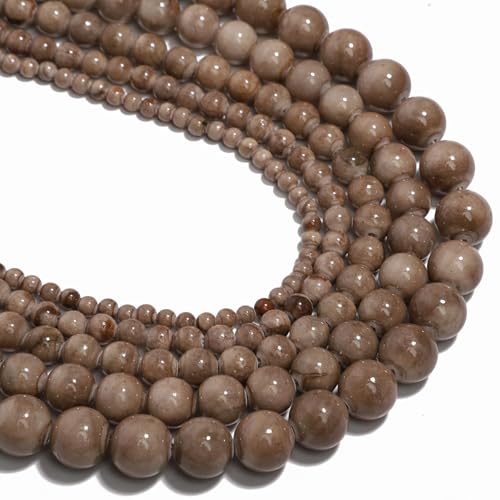Stone Beads, 60pcs Brown Persian Agate, 6mm Round Loose Beads for Jewelry Making, Bracelets, with Bag, String & Card - color: Brown Persian Agate, size: 6mm