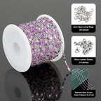 UMAOKANG 16.4 Feet Chains for Making Jewelry Stainless Steel Chain Roll with Jump Rings and Lobster Clasps Women Necklace Bracelet DIY Jewelry Findings - color: Steel-Purple