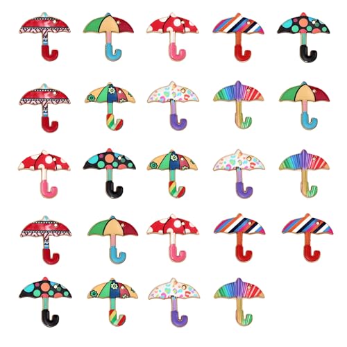 Bulk Gold Enamel Charms for Jewelry Making, Colorful Metal Charms Pendant for Bracelet Necklace and Crafting - color: Umbrella Mixed Color