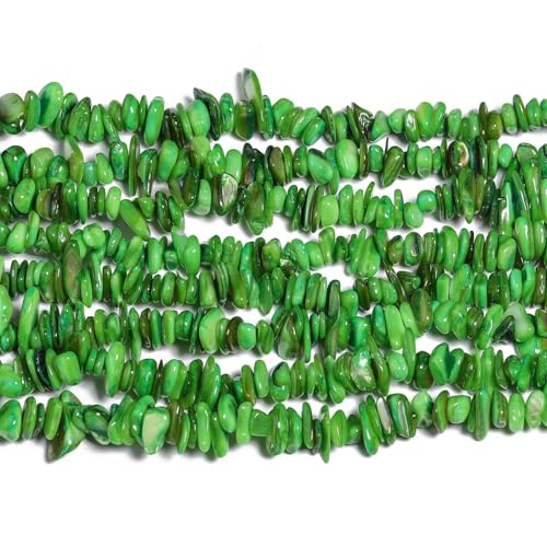 Chip Shell, 260pcs 5-8mm Irregular Shell Beads with Holes, Green Shell & Peridot Like Chip Beads for Jewelry Making - color: Green