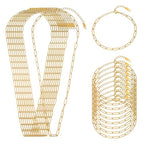 Swyabi 20 PCS Gold Plated Necklace Bracelet Chains Bulk Stainless Steel Paperclip Chain with Extender for Jewelry Making - color: 4x12mm Gold