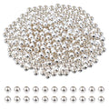 160Pcs 925 Sterling Silver Plated Spacer Beads Smooth Round Ball Brass Beads 5mm Stackable Loose Beads Finding Bulk for Bracelet Necklace Earring Jewelry Making DIY Crafts - size: 5mm