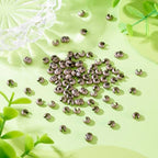 Pandahall 100pcs Brass Crimp Beads Covers 4mm Textured Half Round Crimp Bead Knot Covers for Jewelry Making(Gunmetal) - color: Gunmetal, size: 4mm Diameter
