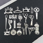 WOCRAFT 60pcs Antique Silver Sewings Bracelet Charms for Jewelry Making Sets DIY Necklace Bracelet Keychain Crafting Charms Kit Craft Supplies (SN911) - color: Antique Silver, size: Sewings Charms