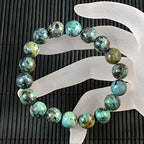 AD Beads Natural Gemstone Round Beads Stretch Bracelet Healing Reiki 10mm (African Turquoise) - color: African Turquoise