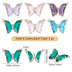 SUNNYCLUE 6Pcs Butterfly Charms Crystal Glass Beads Pendants Crystal Gemstone for Jewelry Making DIY Crafts Accessories - color: 1 Box 6pcs Butterfly Connector Charms 23.5x16.5mm