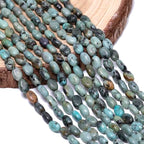 70pcs Natural African Turquoise Stone Beads，4x6mm Egg Shape Loose Gemstone Beads for Jewelry Making Design Earring Necklace - color: African turquoise