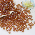 DIY 4mm 1000Pcs Amber AB Bulk Faceted Bicone Crystal Glass Beads with Container Box Beads for Making Jewelry (Amber AB) - color: Amber