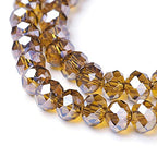 Craftdady 10 Strands 8mm Crystal Glass Briolette Beads Faceted Luster Rondelle Spacer Beads Electroplate Tiny Loose Beads About 700pcs for Jewelry Craft Necklace Earring Bracelet, Dark Goldenrod - color: Dark Goldenrod, size: 8mm