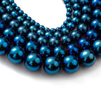 Zenkeeper 108Pcs Blue Hematite Spacer Loose Beads Bulk with Holes Handcrafted for DIY Bracelets Jewelry Making Crafts Supplies - color: Blue hematite, size: 8MM, 108pcs