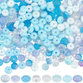 SUNNYCLUE 1 Box 400Pcs 6mm Abacus Beads Flat Round Glass Beads Bulk Small Cute Blue Transparent White Crystal Rondelle Loose Spacers for Bracelet Making Jewelry Necklace Crafts DIY Supplies Women - color: Blue