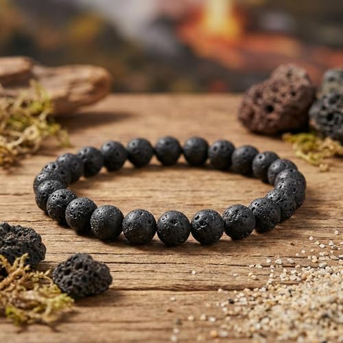 Yochus 60pcs Volcanic Rock/Black Lava Rock Beads，6mm Healing Power Natural Stone Round Loose Beads for Jewelry Making Earring Necklace DIY Crafts - color: Black Volcanic Lava Stone, size: 6mm 60beads