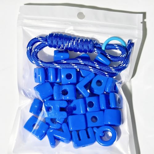 26PCS Large 6mm Hole Letter Beads, 20mm Acrylic Beads A to Z,for DIY Jewelry Making Kit Friendship Bracelet Key Chain and Bag Charms (26 A to Z Blue) - color: 26 A to Z Blue