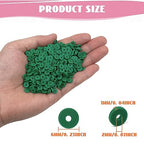 2000Pcs White Clay Beads Polymer Clay Spacer Beads Flat Beads 6mm Round Heishi Vinyl Beads for DIY Craft Gift Adults Bracelets Necklace Jewelry Making Earring Accessories (Green) - color: Green