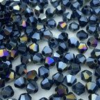 600pcs Bicone Crystal Beads 3mm Crystal Glass Faceted Beads for Necklace Bracelet Earrings DIY Jewelry Crafts Making Supplies(Black AB) - color: Black AB, size: 3mm