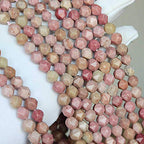 MJDCB Best Sellers Natural Stone Beads Faceted Polygon Rhodonite Crystal Energy Stone Healing Power for Jewelry Making(8mm) - color: Rhodonite