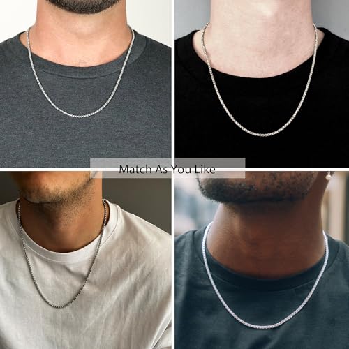 925 Sterling Silver Box Chain Lobster Clasp 2/3/4/5mm Necklace for Women Mens Box Chain Silver/14K Gold Plated Plated Necklace Chain Diamond Cut 16-30 Inches - color: Silver, size: 22, style: 2mm Box Chain