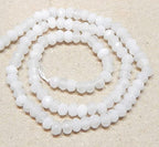 Perlin Agate & Jasper Gemstone Strand Beads 4 mm Rondelle 110 Pieces Jewellery Beads Semi-Precious Stone for Jewellery Necklace Bracelet Earrings (White Agate) - color: White Agate
