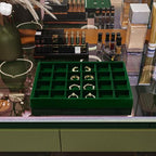 24 Girds Velvet Jewelry Ring Tray Earring Organizer Tray Jewelry Organizer Display Trays for Ring Earrings Storage (Green) - size: 24 Grid