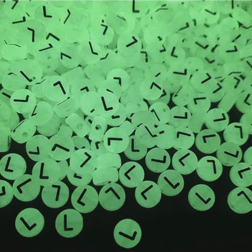 200PCS Letter Beads Glow in The Dark 4x7mm Acrylic Alphabet Letter L Beads for Jewelry Making Bracelet - color: L-200PCS