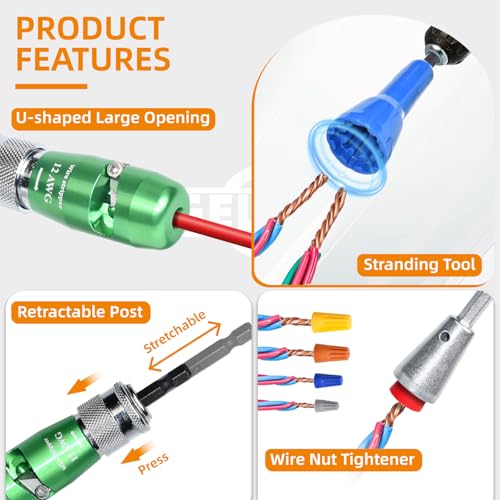 ANGELSWORD 6 AWG Wire Stripper for Drill, Wire Stripping Tool, Professional Electrician Tool, The Perfect Companion for Power Drill - size: 6 AWG